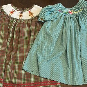 Plaid and Gingham Smocked Holiday Dresses Size 2T